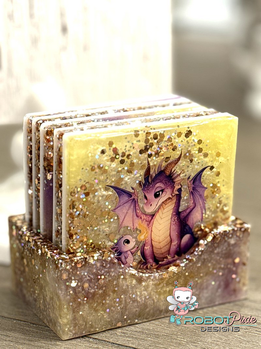 Dragon Family Coaster Set