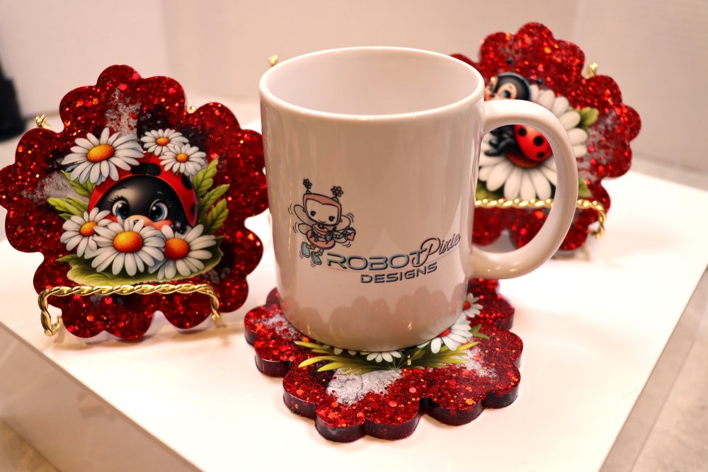 Ladybug Coaster Trio