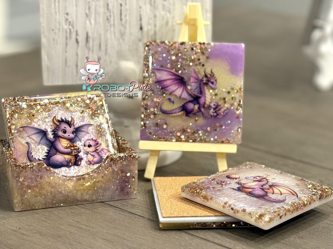 Dragon Family Coaster Set