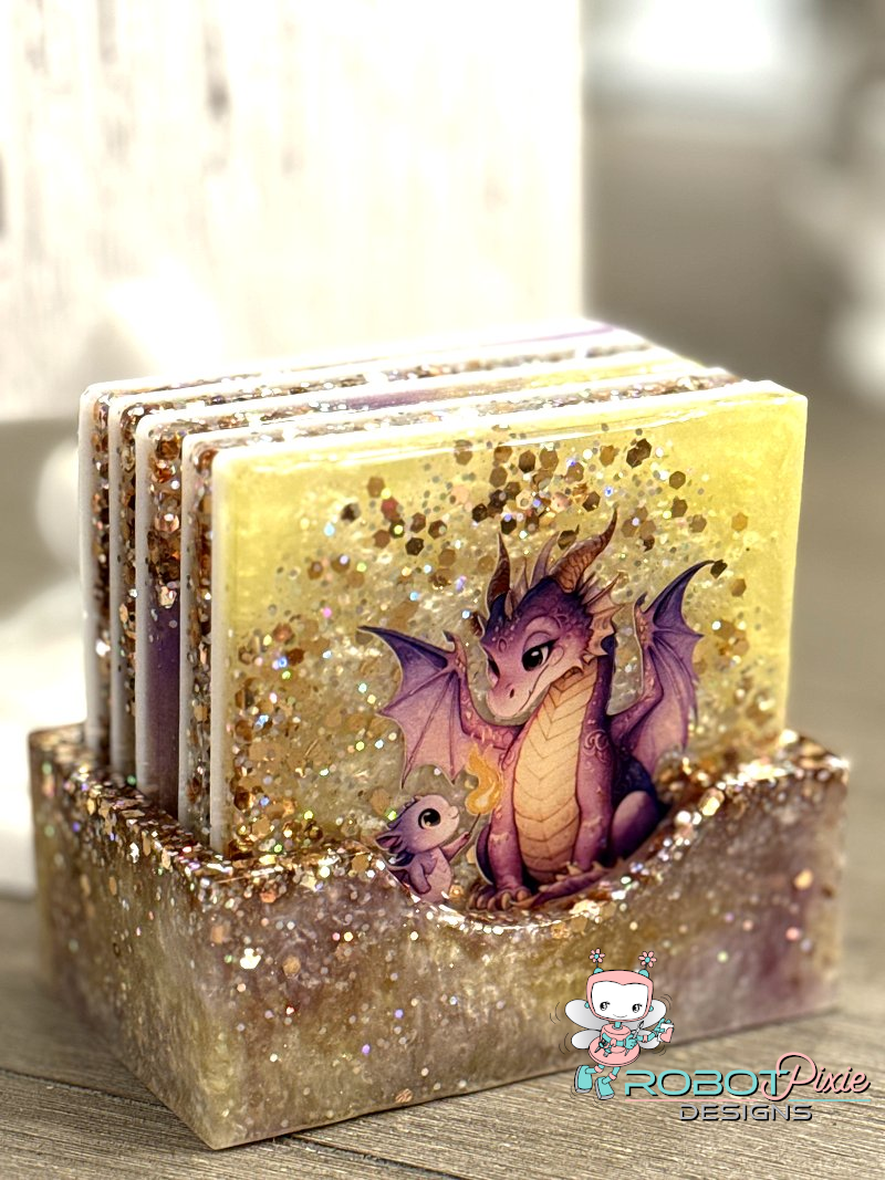 Dragon Family Coaster Set